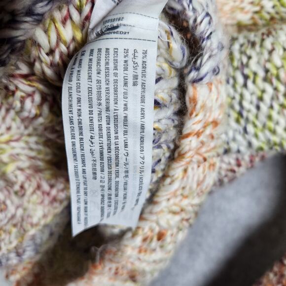 Abercrombie & Fitch Oversized Sweater Sz L Chunky Cable Knit Rainbow Ombre Boxy - Picture 7 of 12